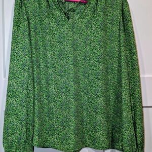 Carolina Belle Green Long Sleeve Relaxed Blouse